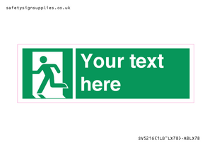 Custom Emergency Exit Left Sign